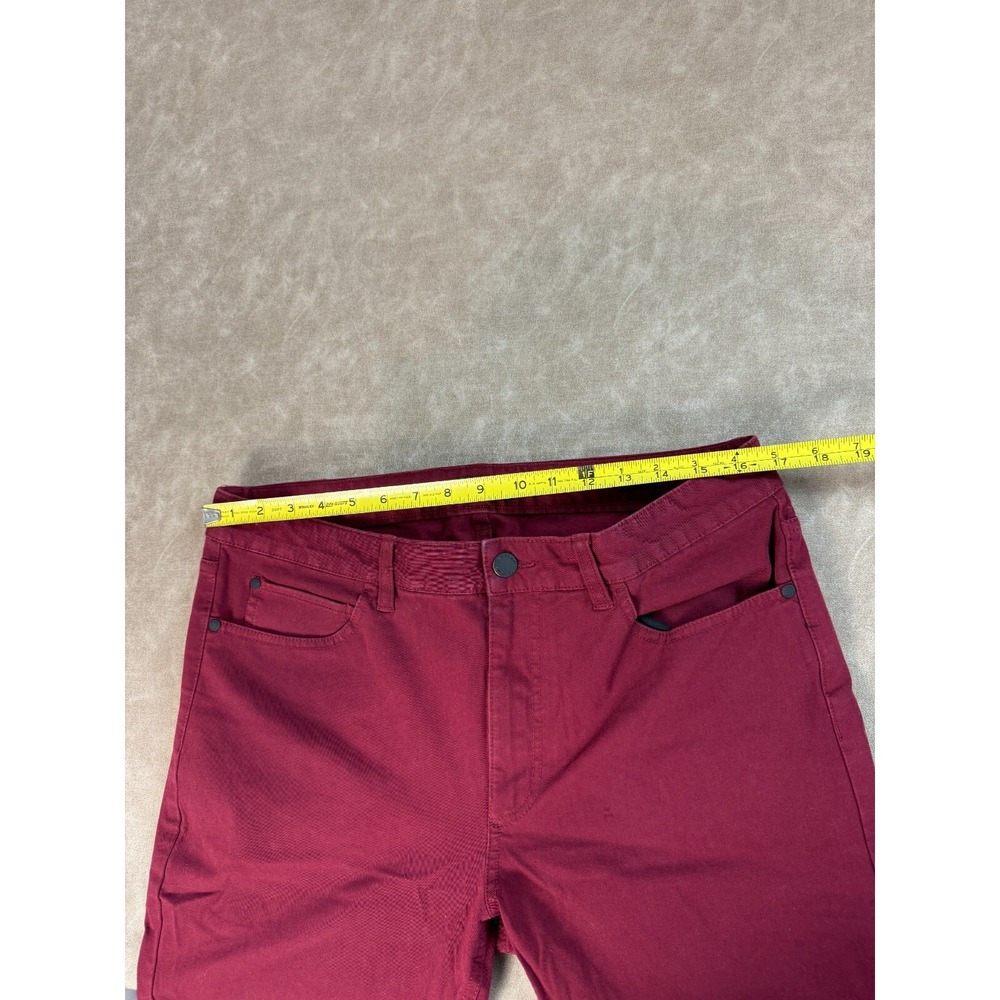 Taylrd Mens Slim Fit Mid Rise Straight Cotton Blend Lined Red Chino Pants 33x32 - Picture 6 of 8